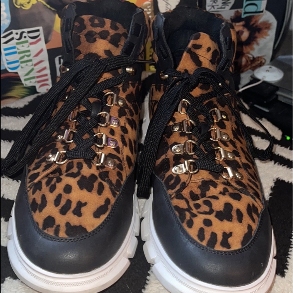 Leopard Lace Me Up Hi-Top Sneaker